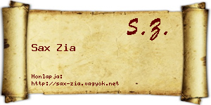 Sax Zia névjegykártya